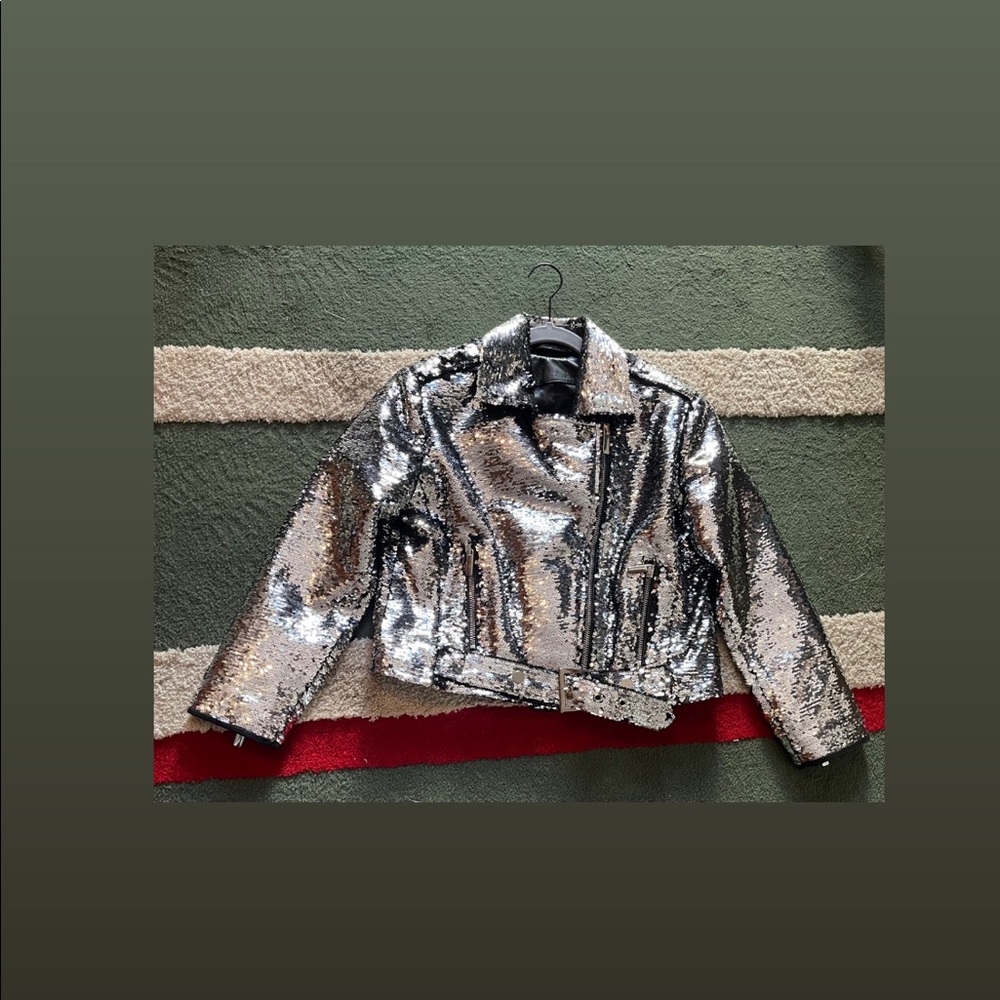 Nour Hammour Silver Sequenced Jacket